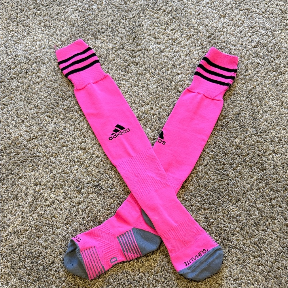 Adidas Kids' Pink and Gray Knee-High Socks
Breast cancer month of Oct.